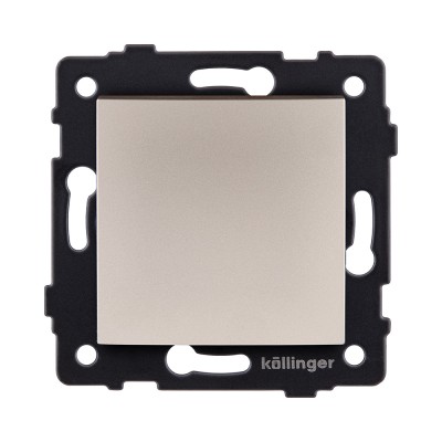 Выключатель 1-клавишный перекрестный 10А/250В, изогнутый, золотой Kollinger REA-R-006GD для Aspekt, Eleganz, Reflex