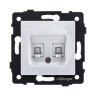 Розетка двойная Ethernet RJ45 Cat.5, белый Kollinger REA-015WH для Aspekt, Eleganz, Reflex
