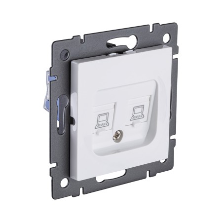 Розетка двойная Ethernet RJ45 Cat.5, белый Kollinger REA-015WH для Aspekt, Eleganz, Reflex