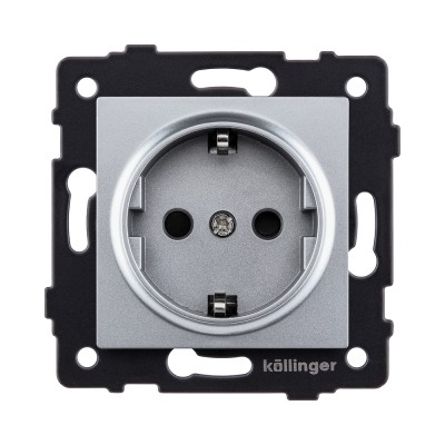 Розетка штепсельная SCHUKO 16A/250 В, серый Kollinger REA-002GY для Aspekt, Eleganz, Reflex