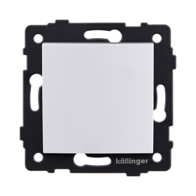Выключатель 1-клавишный перекрестный 10А/250В, изогнутый, белый Kollinger REA-R-006WH для Aspekt, Eleganz, Reflex