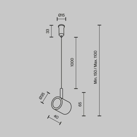 Потолочный коннектор с тросовым подвесом Tau TRA154CSW-1PT