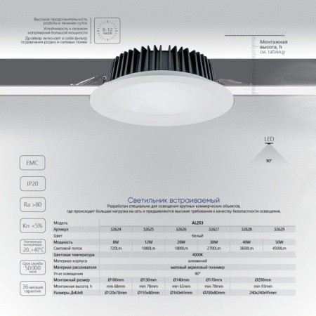 Светильник Downlight Feron 32626