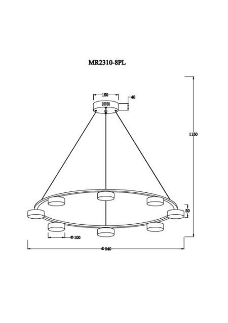 Подвесная люстра MyFar MR2310-8PL