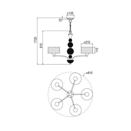 Подвесная люстра Vele Luce VL1235L05