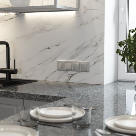 Выключатель Встраиваемые механизмы серебряный матовый W1110065