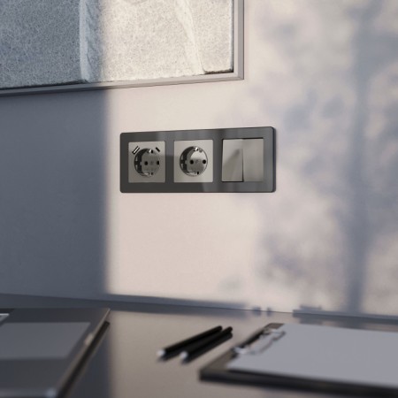 Розетка Встраиваемые механизмы графит акриловые W1171044