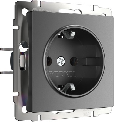 Розетка Встраиваемые механизмы графит матовый W1171064
