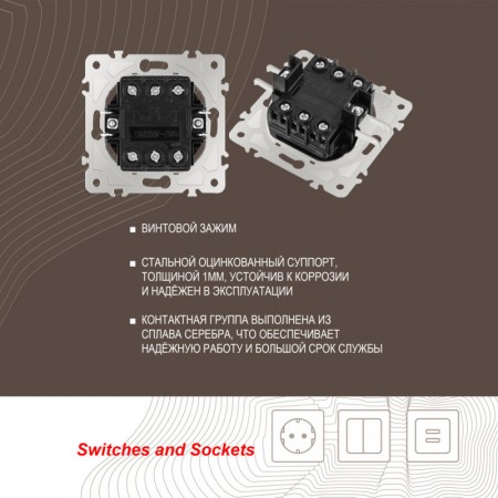 Выключатель Arte Milano 202.33-2.shampan