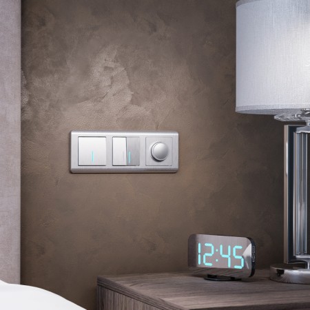 Выключатель Встраиваемые механизмы серебряный рифленый W1122109