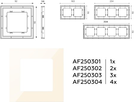 Рамка ALFA AF250303
