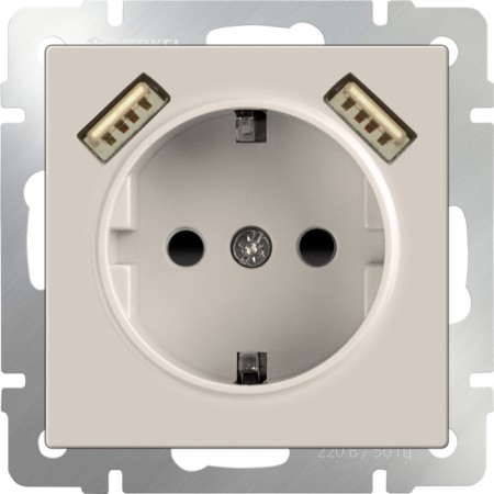 Розетка Встраиваемые механизмы слоновая кость W1171503