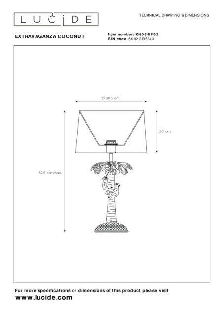 Детская настольная лампа LUCIDE 10505/81/02