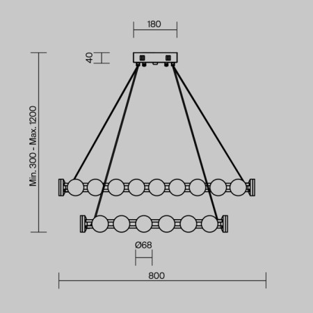 Каскадная люстра Freya FR6180PL-L70B