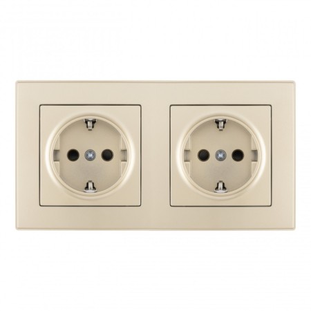 Розетка Arte Milano SET06-2-40-1x2 shampan