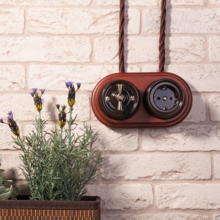 Розетка Накладные ретро механизмы Ретро коричневые W5671014