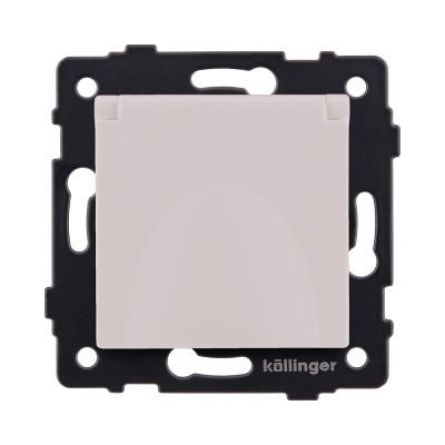 Розетка штепсельная SCHUKO 16A/250 В с крышкой, кашемир матовый Kollinger REA-006CM для Aspekt, Eleganz, Reflex
