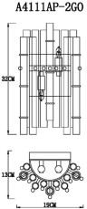 Бра Crystalla A4111AP-2GO
