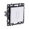 Выключатель 2-клавишный проходной 10А/250В с LED подсветкой, белый Kollinger Asthetik AS-011WH