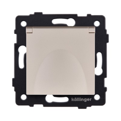 Розетка штепсельная SCHUKO 16A/250 В с крышкой, золотой Kollinger REA-006GD для Aspekt, Eleganz, Reflex