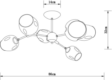 Потолочная люстра Seppia A4211PL-6BK