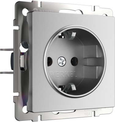 Розетка Встраиваемые механизмы серебряный матовый W1171065