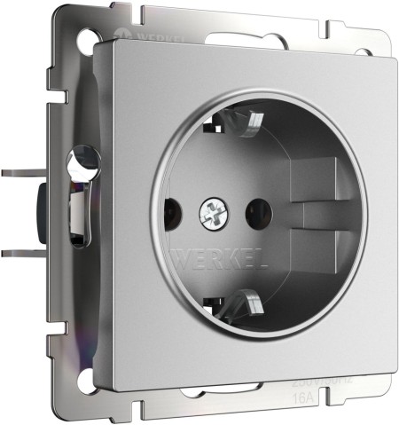 Розетка Встраиваемые механизмы серебряный матовый W1171065
