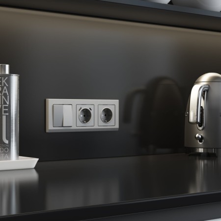 Розетка Встраиваемые механизмы серебряный матовый W1171065