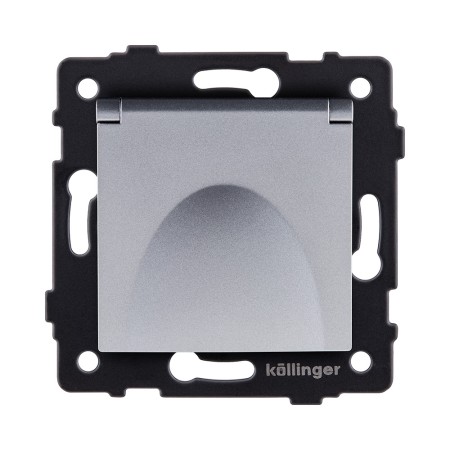 Розетка штепсельная SCHUKO 16A/250 В с крышкой, серый Kollinger REA-006GY для Aspekt, Eleganz, Reflex