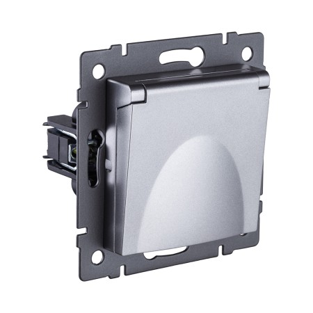 Розетка штепсельная SCHUKO 16A/250 В с крышкой, серый Kollinger REA-006GY для Aspekt, Eleganz, Reflex