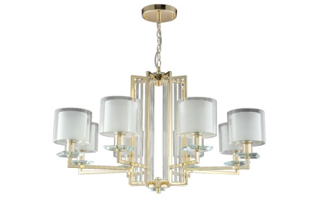 Подвесная люстра Crystal Lux NICOLAS SP-PL8 GOLD/WHITE