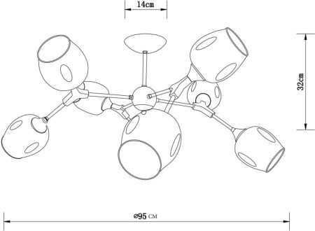 Потолочная люстра Seppia A4211PL-8BK