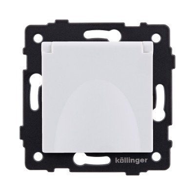 Розетка штепсельная SCHUKO 16A/250 В с крышкой, белый Kollinger REA-006WH для Aspekt, Eleganz, Reflex