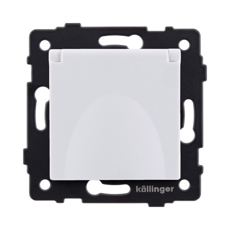 Розетка штепсельная SCHUKO 16A/250 В с крышкой, белый Kollinger REA-006WH для Aspekt, Eleganz, Reflex