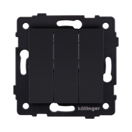 Выключатель 3-клавишный 10А/250В, черный матовый Kollinger REA-S-012BM для Aspekt, Eleganz, Reflex