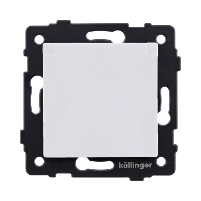 Розетка штепсельная SCHUKO 16A/250 В с крышкой, белый матовый Kollinger REA-006WM для Aspekt, Eleganz, Reflex