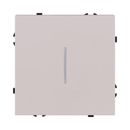 Выключатель кнопочный 1-клавишный 10А/250В с LED подсветкой, кашемир матовый Kollinger Eclipse EC-012CM