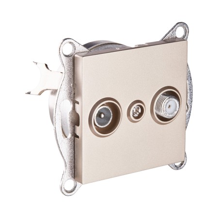 Розетка двойная TV (мама) + спутниковая SAT, золотой Kollinger REA-035GD для Aspekt, Eleganz, Reflex