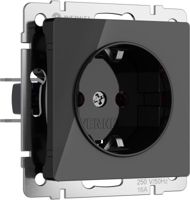 Розетка Встраиваемые механизмы черные акриловые W1171048