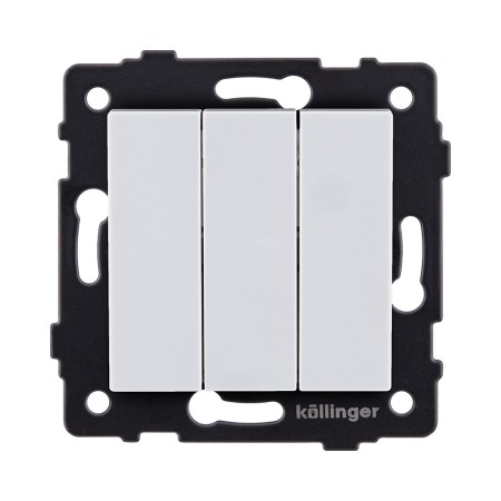 Выключатель 3-клавишный 10А/250В, белый Kollinger REA-S-012WH для Aspekt, Eleganz, Reflex
