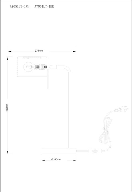 Интерьерная настольная лампа Sebastian A7051LT-1WH