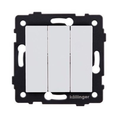 Выключатель 3-клавишный 10А/250В, белый матовый Kollinger REA-S-012WM для Aspekt, Eleganz, Reflex