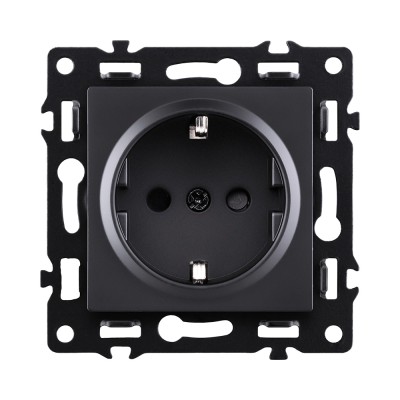 Розетка штепсельная SCHUKO 16A/250 В, черный Kollinger Asthetik AS-014BK