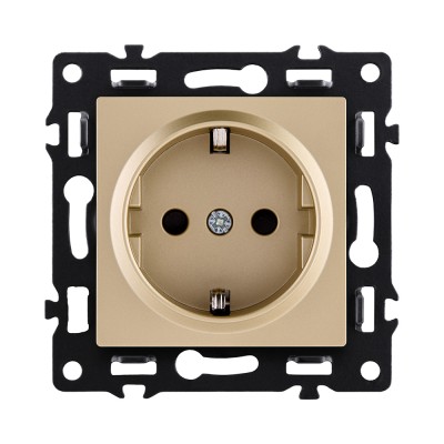 Розетка штепсельная SCHUKO 16A/250 В, золотой Kollinger Asthetik AS-014GD