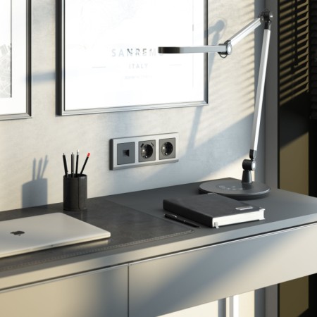 Розетка Встраиваемые механизмы графит матовый W1181064