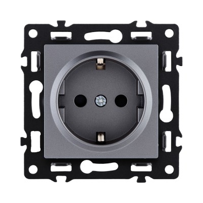 Розетка штепсельная SCHUKO 16A/250 В, серый Kollinger Asthetik AS-014GY