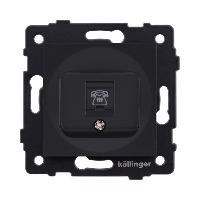 Розетка телефонная RJ11, черный матовый Kollinger REA-009BM для Aspekt, Eleganz, Reflex
