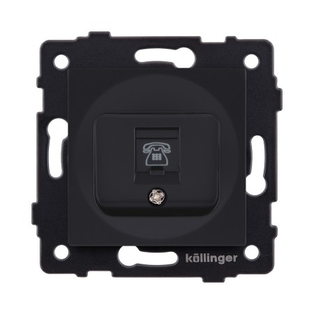 Розетка телефонная RJ11, черный матовый Kollinger REA-009BM для Aspekt, Eleganz, Reflex