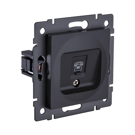 Розетка телефонная RJ11, черный матовый Kollinger REA-009BM для Aspekt, Eleganz, Reflex