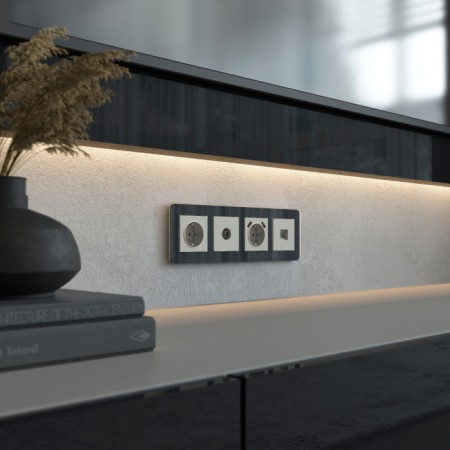 Розетка Встраиваемые механизмы дымчатый W1281004